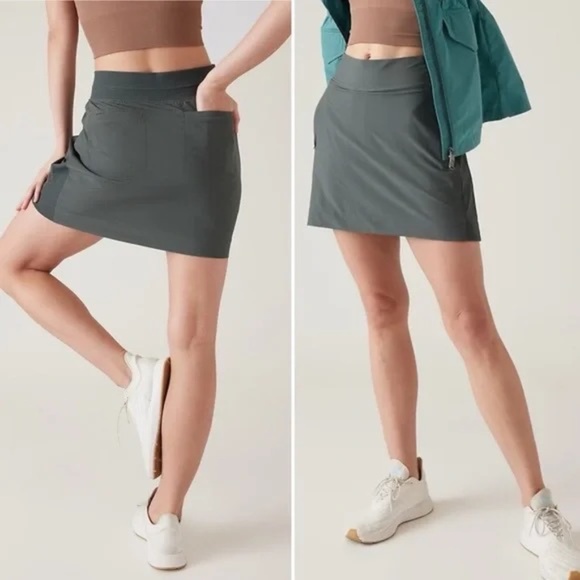 Athleta Women's Brooklyn Skort 16" Bali Green Athletic, Pull On Design Size 4 - Picture 1 of 14
